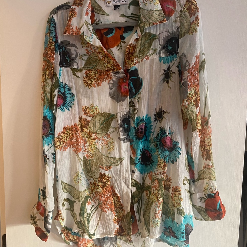 Weatern Floral Button Down Shirt - Multicolor